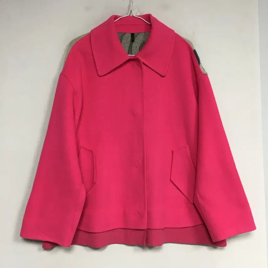 [BUNJANG] Benetton Embroidered Knit Coat / 베네통 빅카라 자수 니트 코트