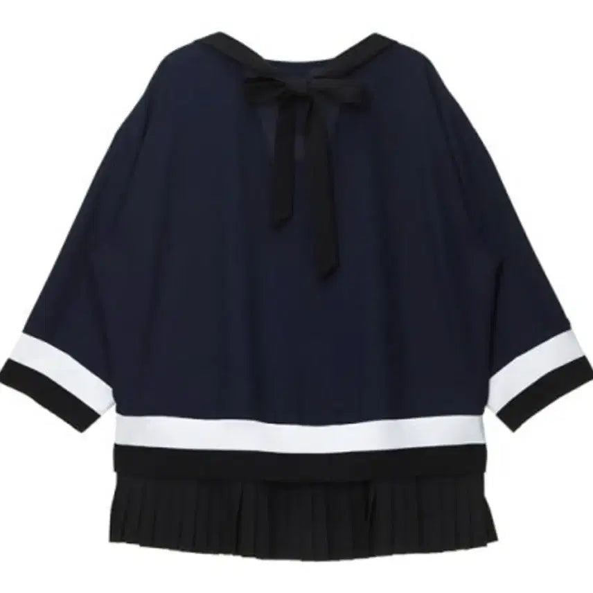 [BUNJANG] Lucky Chouette Sailor Frill Blouse Navy / 럭키슈에뜨 세일러 세라 프릴 블라우스 네이비