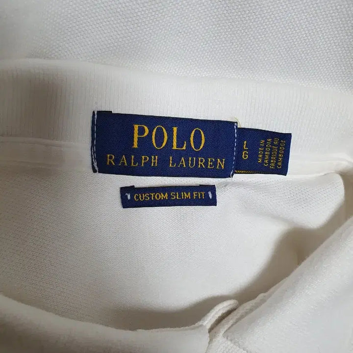 [BUNJANG] Polo Ralph Lauren White Custom Slim Fit Polo Shirt / (95) 폴로 랄프로렌 화이트 커스텀슬림핏 카라티셔츠