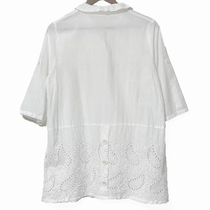 [SOLD OUT] 일본빈티지 셔링와이어카라펀칭 롤업롱셔츠티아이보리모리걸하구미룩갸루y2k히피