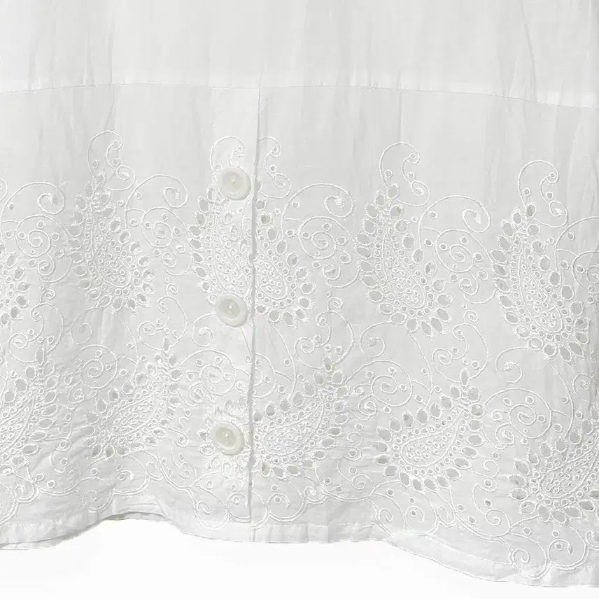 [SOLD OUT] 일본빈티지 셔링와이어카라펀칭 롤업롱셔츠티아이보리모리걸하구미룩갸루y2k히피