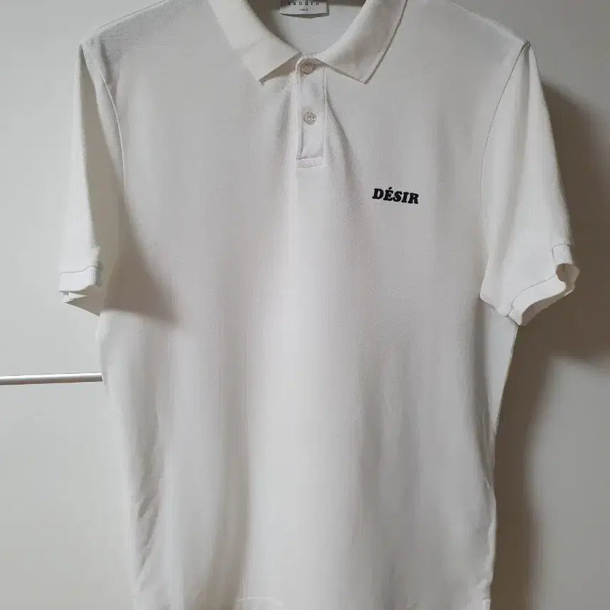 [BUNJANG] Sandro Homme Logo White Polo Shirt (Size 95) / (95) 산드로옴므 로고 화이트 카라티셔츠