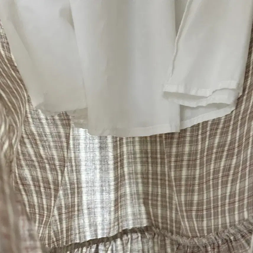[SOLD OUT] 일본빈티지 레이스배색 체크셔링포켓롱스커트치마베이지모리걸하구미룩갸루y2k