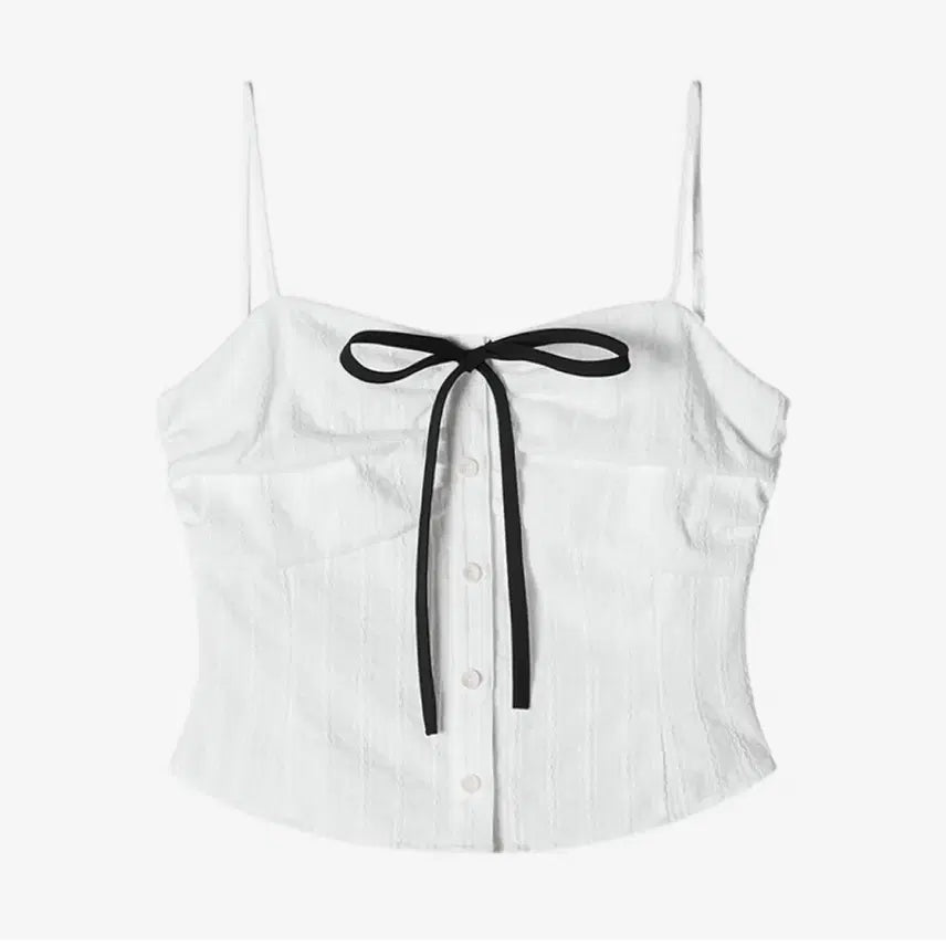 [BUNJANG] AvieMooah Shirring Ribbon Sleeveless Top / 새상품)아비에무아 셔링리본 슬리브리스 탑