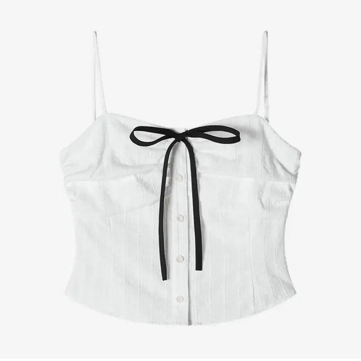[BUNJANG] AvieMooah Shirring Ribbon Sleeveless Top / 새상품)아비에무아 셔링리본 슬리브리스 탑