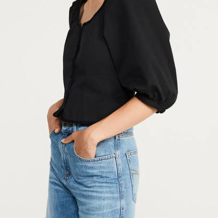 [BUNJANG] Claudie Pierlot Puff Sleeve Blouse / 끌로디피에로 퍼프 슬리브 블라우스