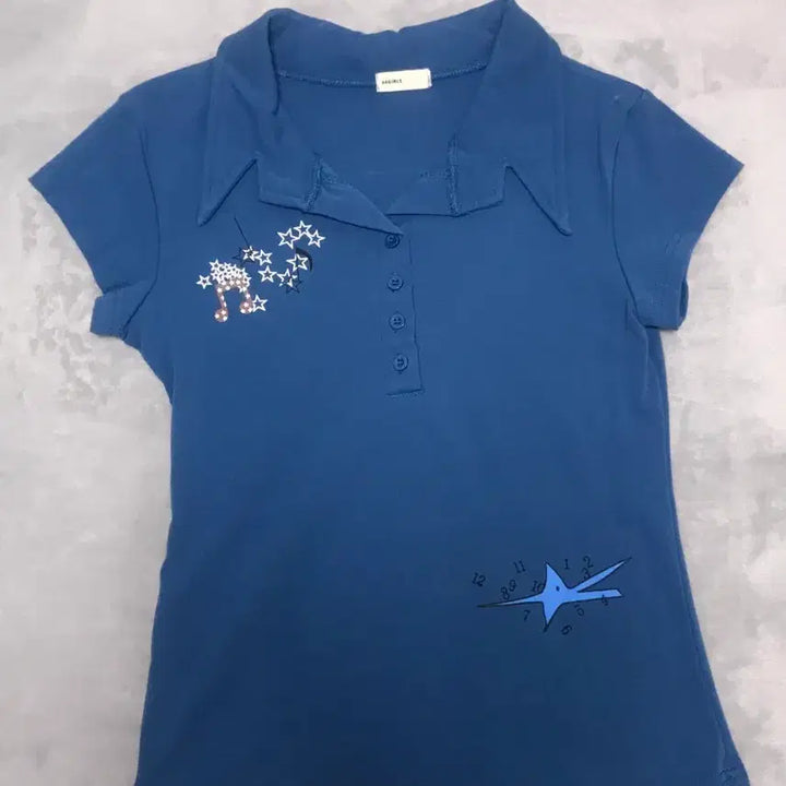 [SOLD OUT] 블루 카라 반팔티