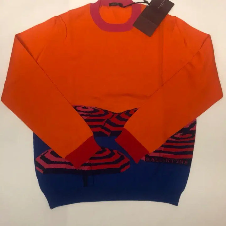 [BUNJANG] Ballantyne Printed Round Neck Knit Sweater / BALLANTYNE(발란타인) 프린팅 라운드넥 니트