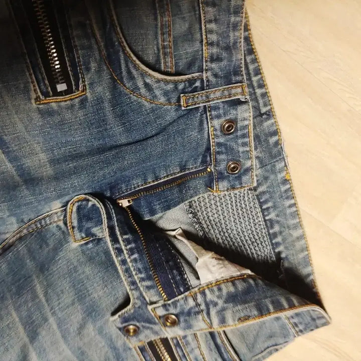 [BUNJANG] Biker Jeans Tapered Slim Fit / 바이커진 중청 지퍼 28- 30 락시크 테이퍼드 슬림핏