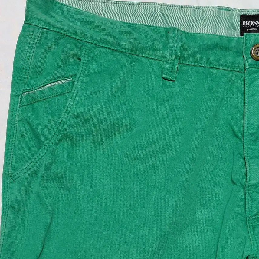 [BUNJANG] Hugo Boss Finlay-D Slim Fit Cropped Cotton Pants (Green/36) / [정품] 휴고보스 Finlay-D 슬림핏 8~9부 면바지 (그린/36)