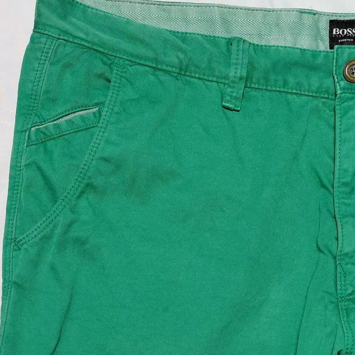 [BUNJANG] Hugo Boss Finlay-D Slim Fit Cropped Cotton Pants (Green/36) / [정품] 휴고보스 Finlay-D 슬림핏 8~9부 면바지 (그린/36)