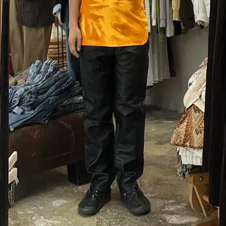 [BUNJANG] PLICANA Cow Leather Pants (Men&