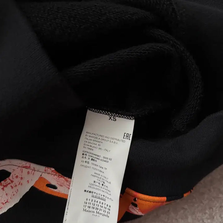 [BUNJANG] Maison Margiela Orange/White Print Crewneck Sweatshirt / 메종 마르지엘라 맨투맨