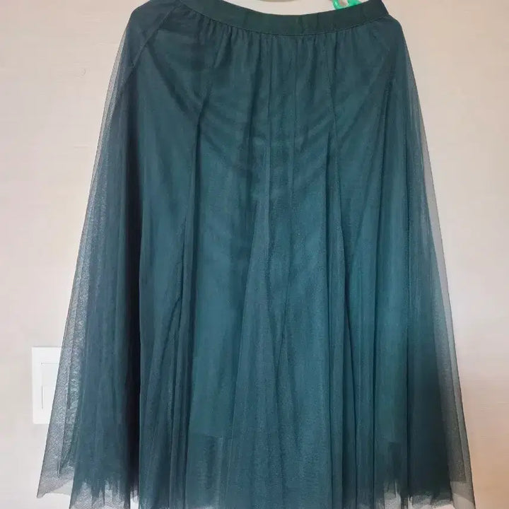 [BUNJANG] Turquoise Long Tulle Skirt / 청록색 롱 튤 스커트