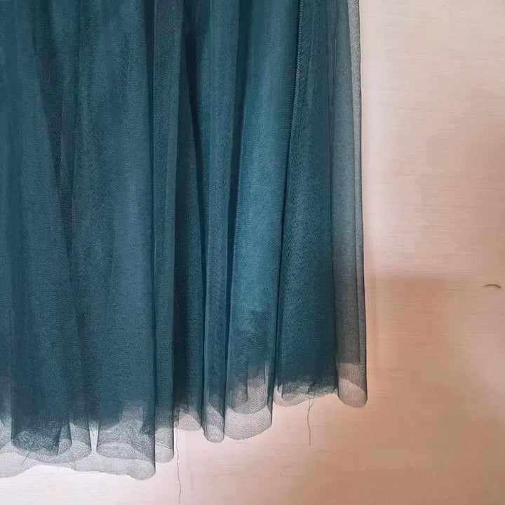 [BUNJANG] Turquoise Long Tulle Skirt / 청록색 롱 튤 스커트