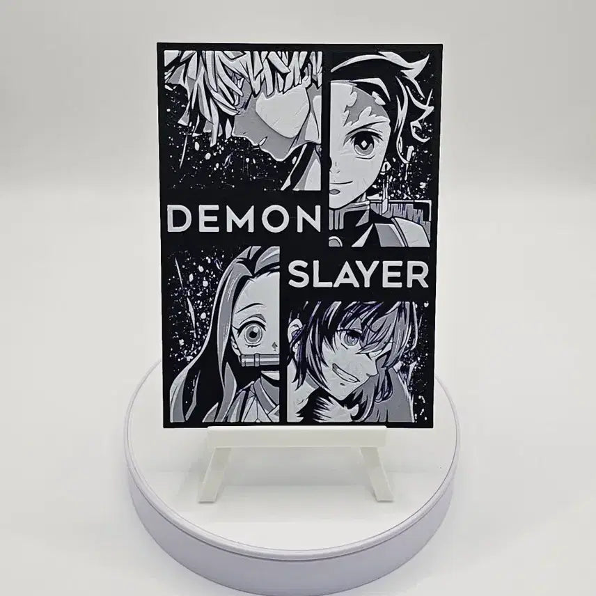 [BUNJANG] Demon Slayer Black and White Art Panel / [3D 메모리 아트] 귀멸의 칼날 블랙 앤 화이트 아트 장식품