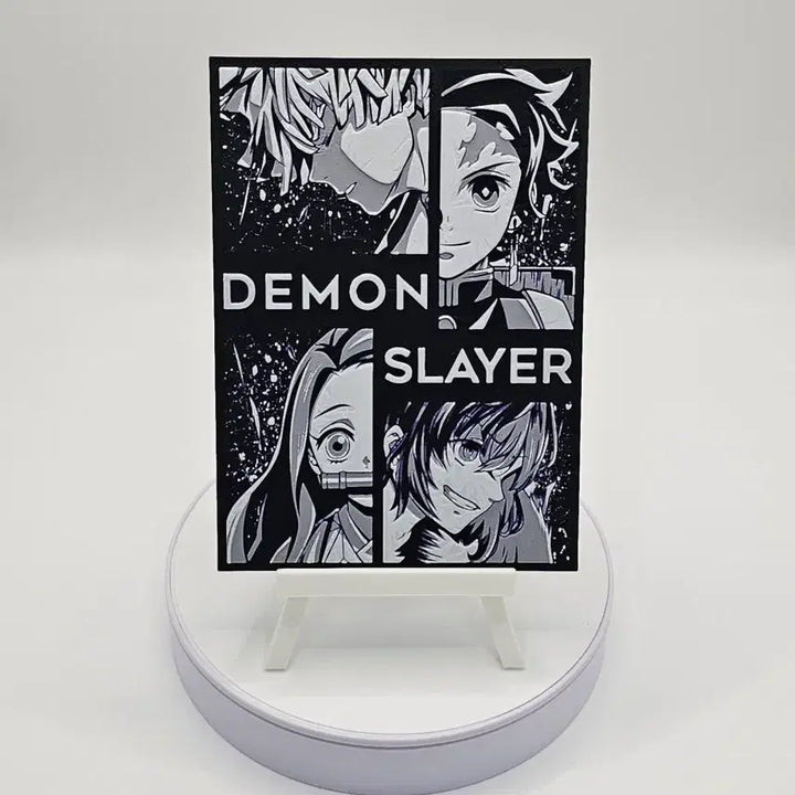 [BUNJANG] Demon Slayer Black and White Art Panel / [3D 메모리 아트] 귀멸의 칼날 블랙 앤 화이트 아트 장식품