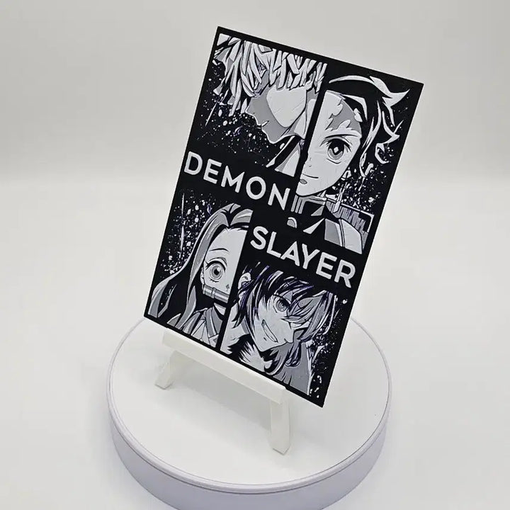 [BUNJANG] Demon Slayer Black and White Art Panel / [3D 메모리 아트] 귀멸의 칼날 블랙 앤 화이트 아트 장식품