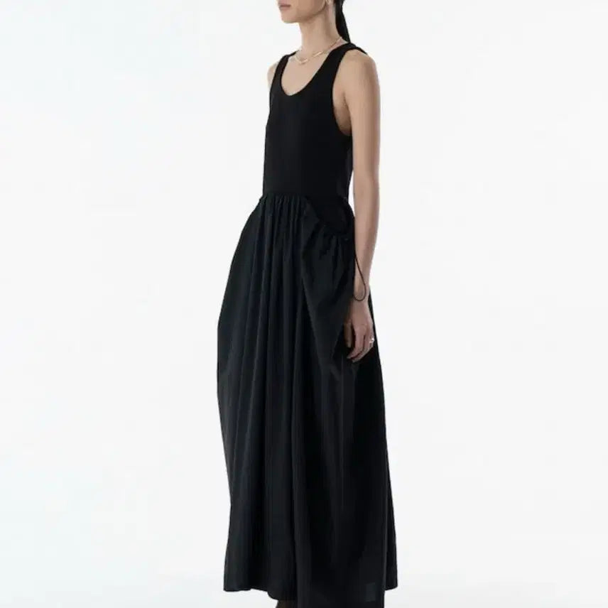 [BUNJANG] Amomento Sheer Jersey Dress Black / 아모멘토 시어 저지 드레스 블랙