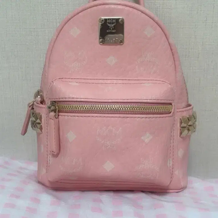 [BUNJANG] MCM Visetos Powder Pink Limited Edition Mini Backpack / 정품 mcm 엠씨엠 비세토스 파우더 핑크 한정판 미니 백팩