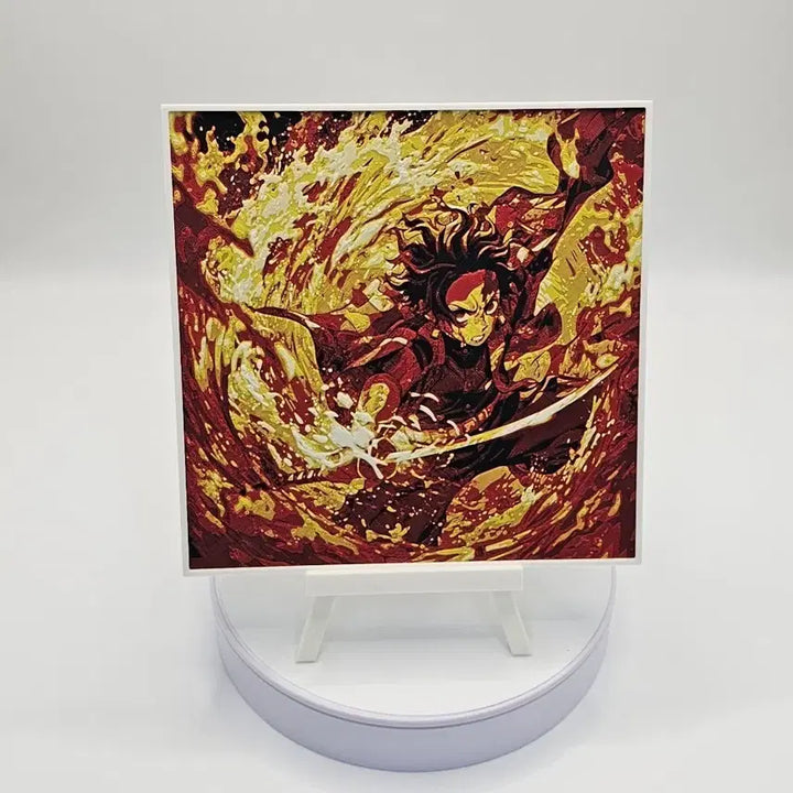 [BUNJANG] Demon Slayer Tanjiro Flame Effect Art Frame / [3D 메모리 아트] 귀멸의 칼날 탄지로 장식품