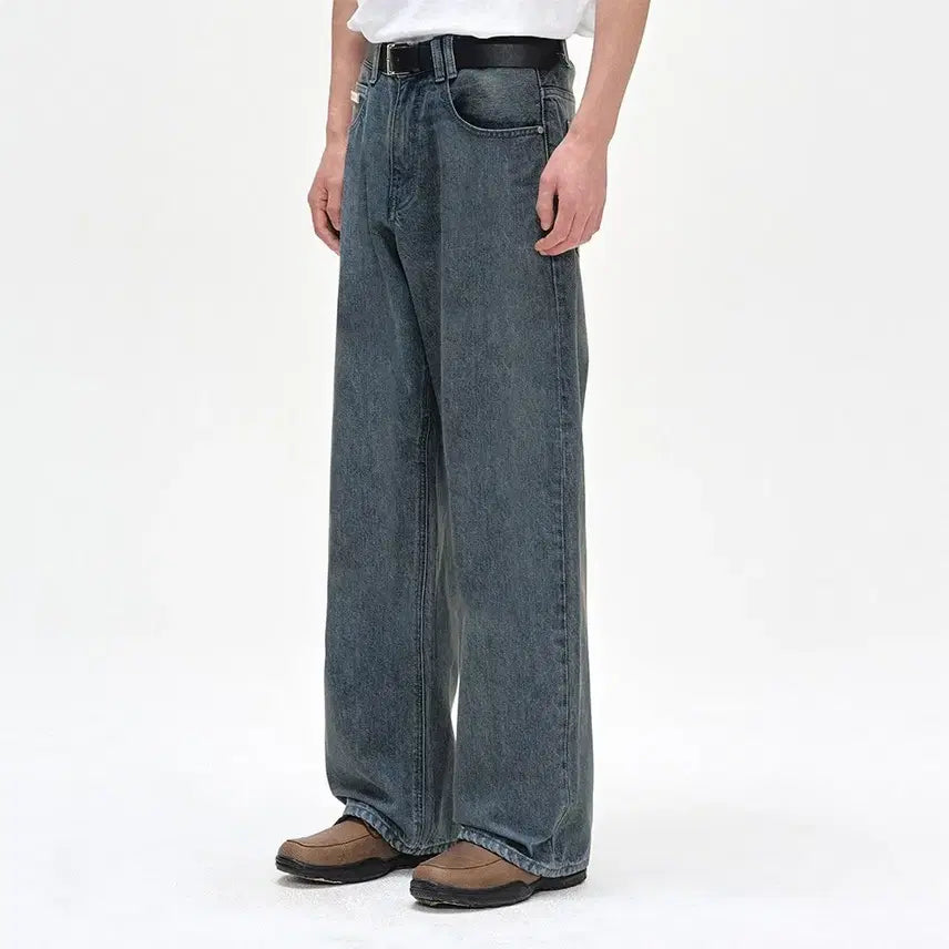 [BUNJANG] DEKETE Calik Denim Mid Rise Wide Jeans Blue 30 / 데케트 calik denim mid rise wide jeans 30