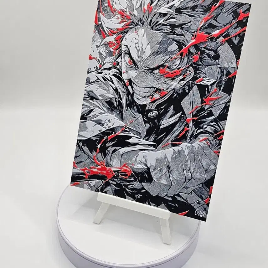 [BUNJANG] Demon Slayer Rengoku Postcard Art / [3D 메모리 아트] 귀멸의 칼날 탄지로 장식품