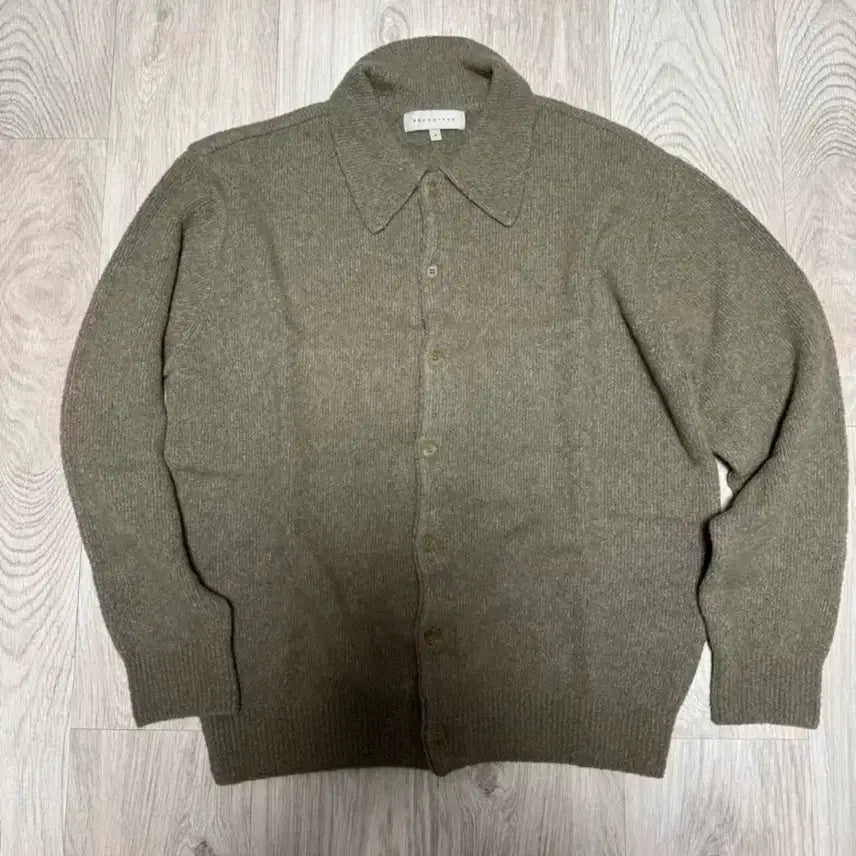 [BUNJANG] Brown Yard Olive Cardigan / 브라운야드 카라 가디건 올리브 4사이즈
