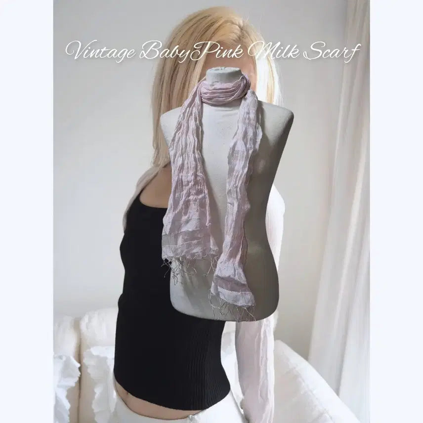 [BUNJANG] Vintage BabyPink Milk Scarf / Vintage BabyPink Milk Scarf