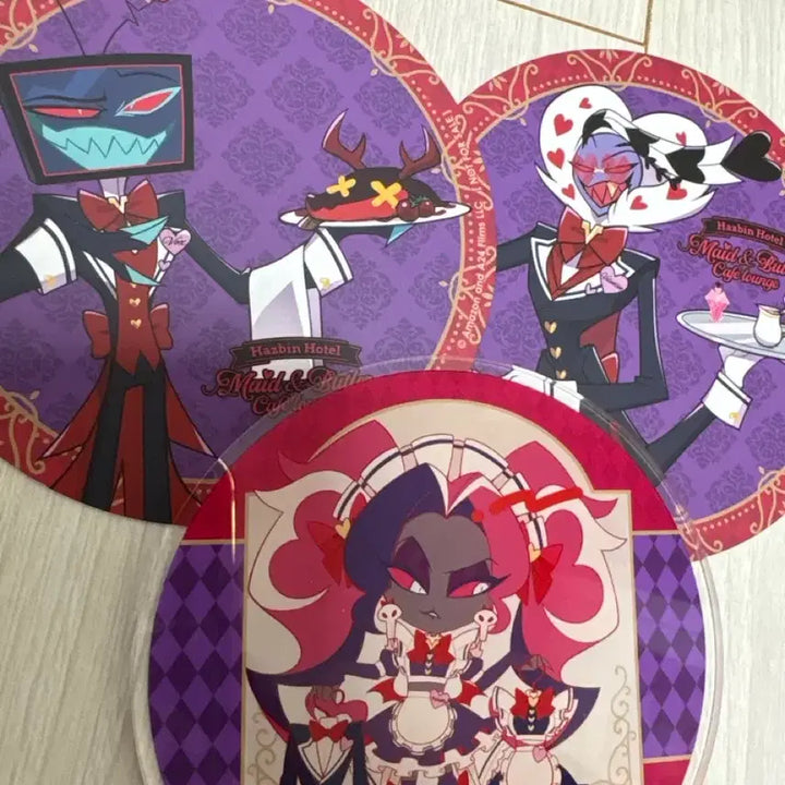 [BUNJANG] Hazbin Hotel Vees Coasters (Set of 3) / Hazbin Hotel 굿즈 코스터 3개 vees