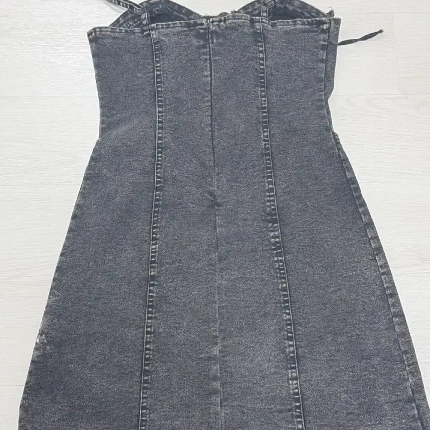 [BUNJANG] Black Denim Corset Mini Dress / 흑청 데님 코르셋 미니 원피스