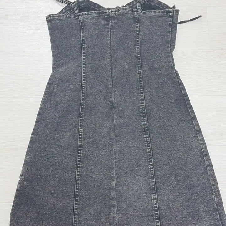 [BUNJANG] Black Denim Corset Mini Dress / 흑청 데님 코르셋 미니 원피스