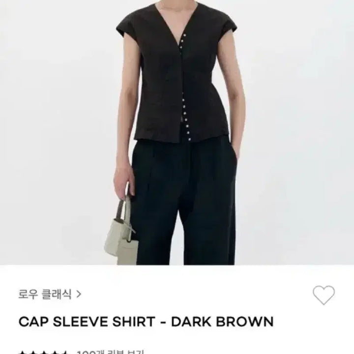 [BUNJANG] LOW CLASSIC Cap Sleeve Shirt - Dark Brown / 로우클래식 CAP SLEEVE SHIRT - DARK BROWN