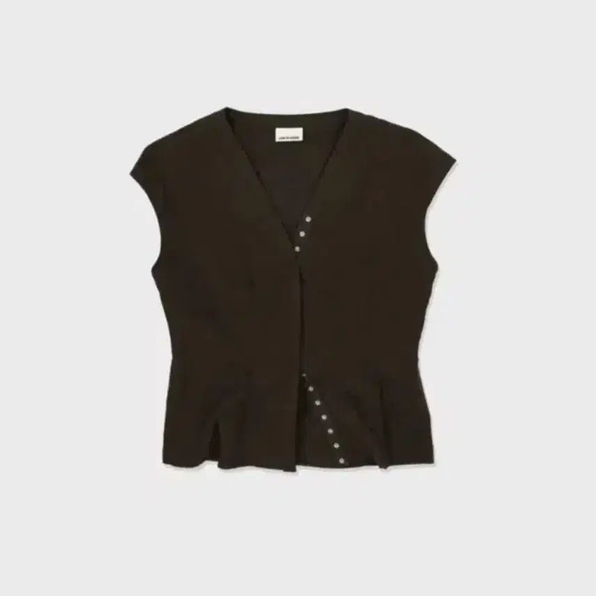 [BUNJANG] LOW CLASSIC Cap Sleeve Shirt - Dark Brown / 로우클래식 CAP SLEEVE SHIRT - DARK BROWN