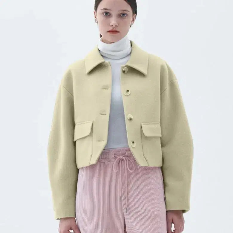 [BUNJANG] Citybreeze Volume Sleeve Wool Coat - Light Beige / 시티브리즈 볼륨 소매 울 코트 새상품