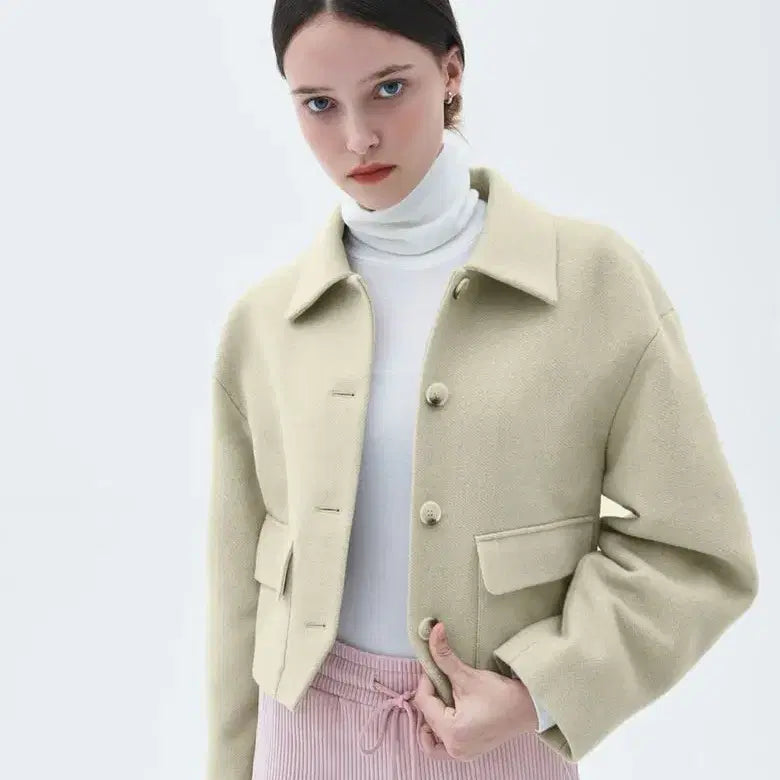 [BUNJANG] Citybreeze Volume Sleeve Wool Coat - Light Beige / 시티브리즈 볼륨 소매 울 코트 새상품