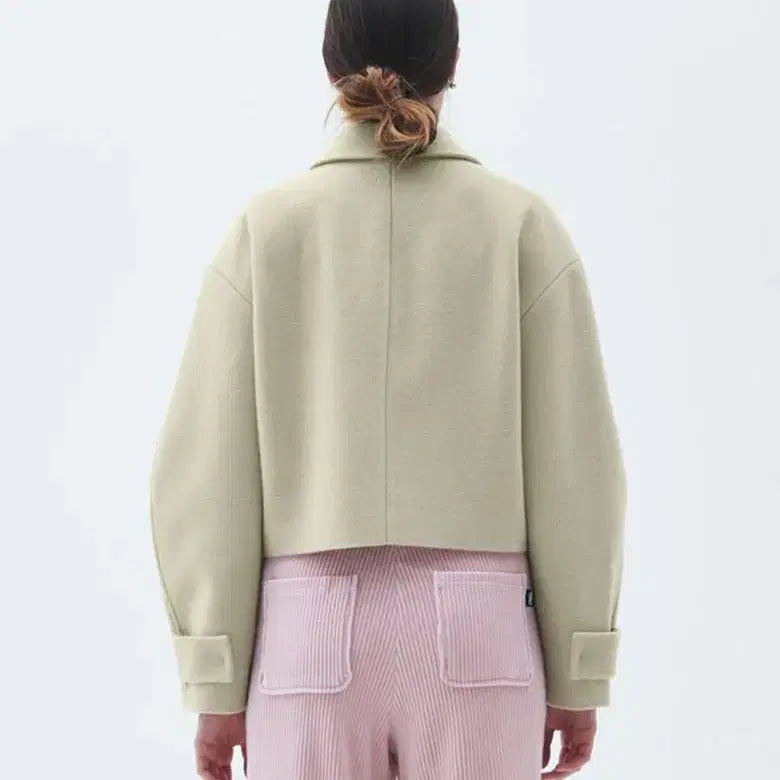 [BUNJANG] Citybreeze Volume Sleeve Wool Coat - Light Beige / 시티브리즈 볼륨 소매 울 코트 새상품