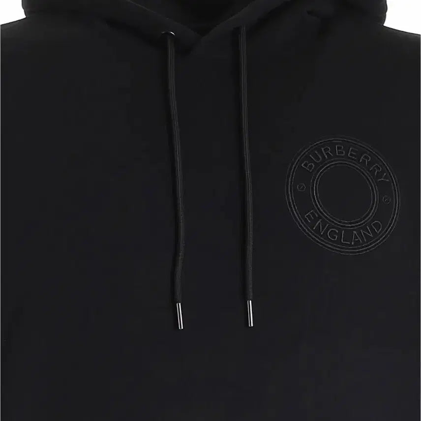 [BUNJANG] Burberry Embossed Logo Black Hoodie / (L) 버버리 엠보 로고 블랙 후드티