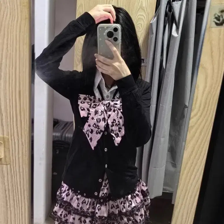 [BUNJANG] Y2K Pink Gyaru School Uniform Rental Set / [고퀼리티 실사진] y2k 핑크 갸루 교복 대여 호피 졸업사진 졸사 컨셉
