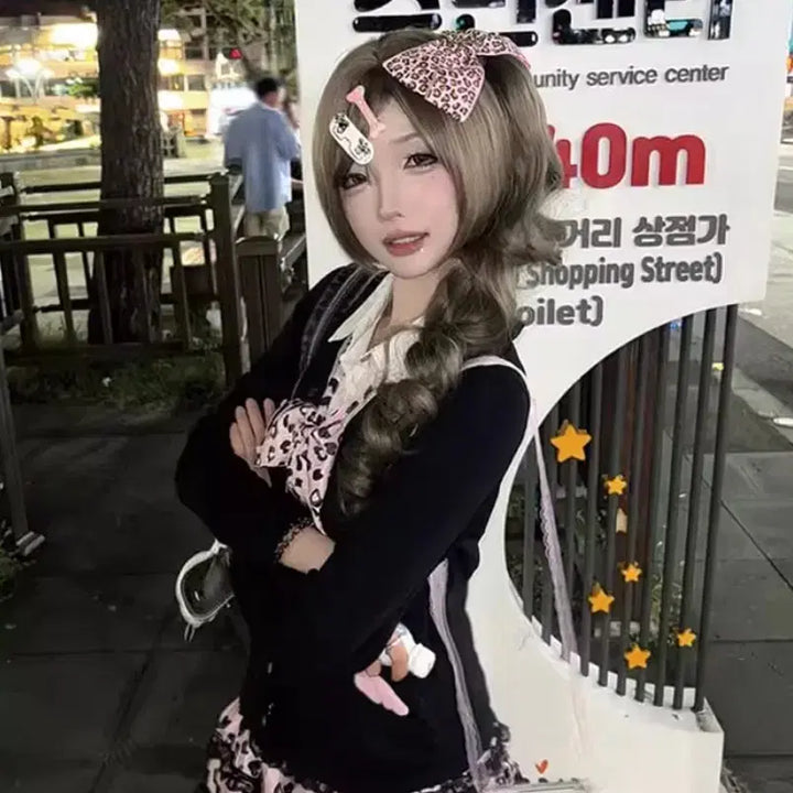 [BUNJANG] Y2K Pink Gyaru School Uniform Rental Set / [고퀼리티 실사진] y2k 핑크 갸루 교복 대여 호피 졸업사진 졸사 컨셉