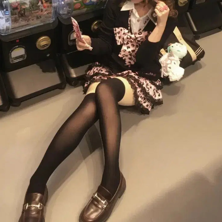 [BUNJANG] Y2K Pink Gyaru School Uniform Rental Set / [고퀼리티 실사진] y2k 핑크 갸루 교복 대여 호피 졸업사진 졸사 컨셉