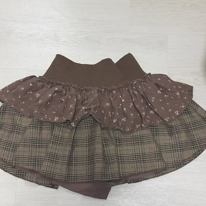 [BUNJANG] Brown Tiered Skirt / 브라운 캉캉 스커트