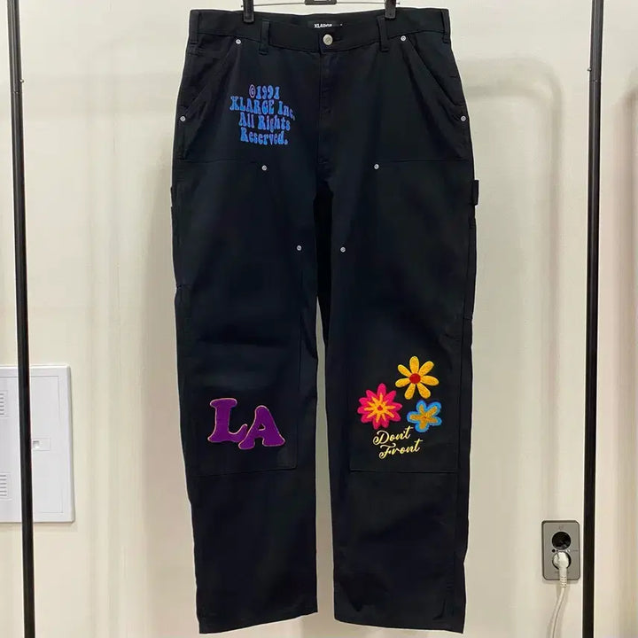 [SOLD OUT] <36> 엑스라지 자수패치 더블니 카펜터 워크 팬츠