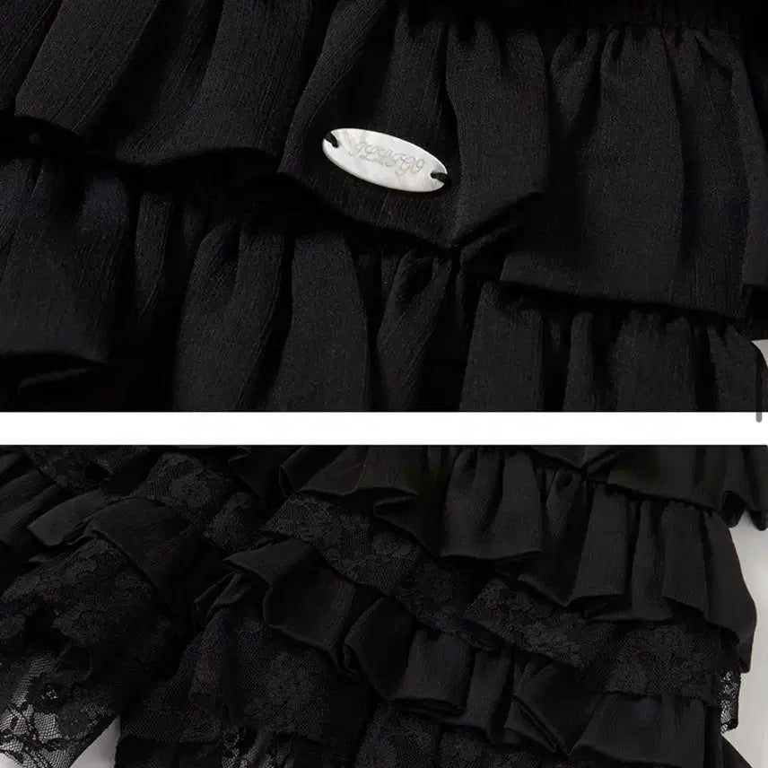 [BUNJANG] Illygo Ruffle Skirt Pants Black / 일리고 캉캉 프릴 스커트 팬츠 블랙