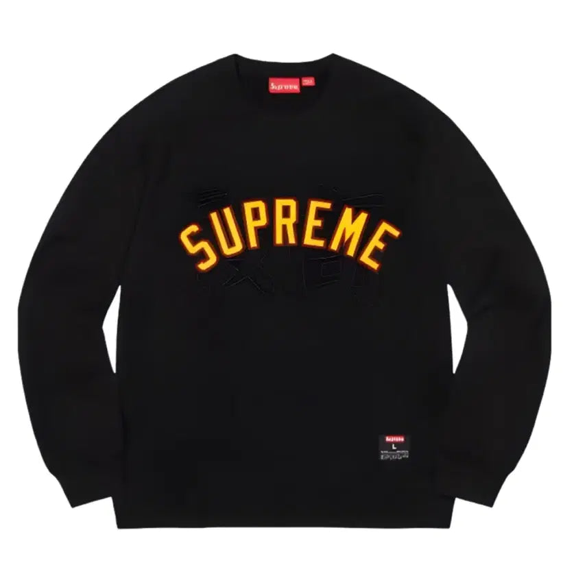 [BUNJANG] Supreme Arch Logo Crewneck Black / 슈프림 최고 아치로고 크루넥 블랙