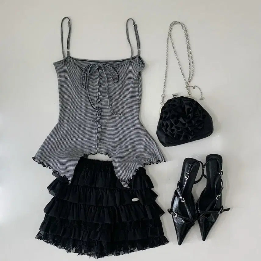 [BUNJANG] Illygo Button Flare Sleeveless Top / 일리고 버튼 플레어 슬리브리스