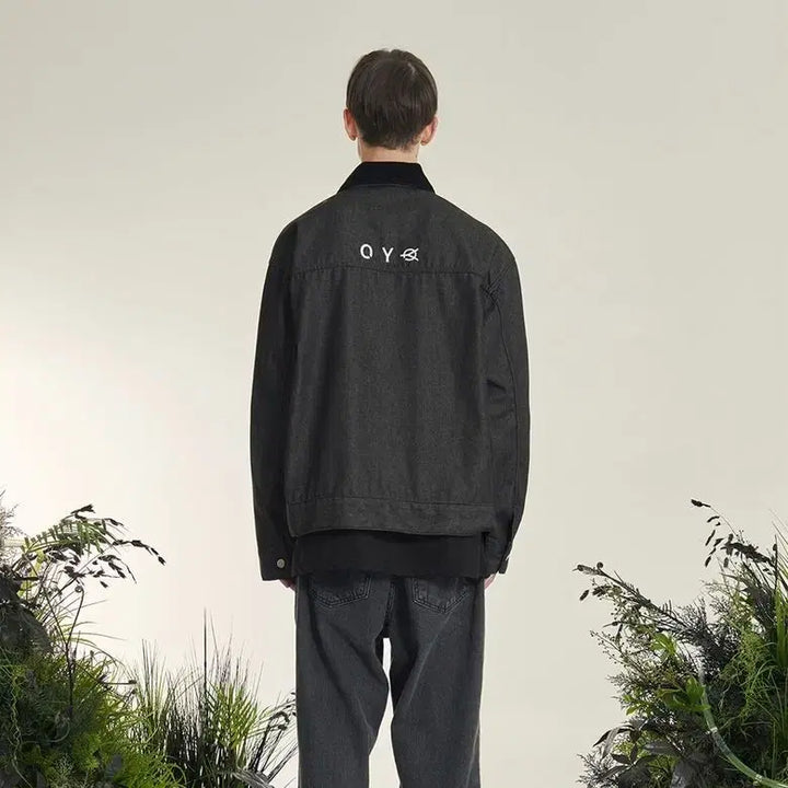 [BUNJANG] OY Corduroy Collar Denim Trucker Jacket (Oversized Fit) / OY 오와이 패넬 코듀로이카라 데님 트러커 자켓 오버핏