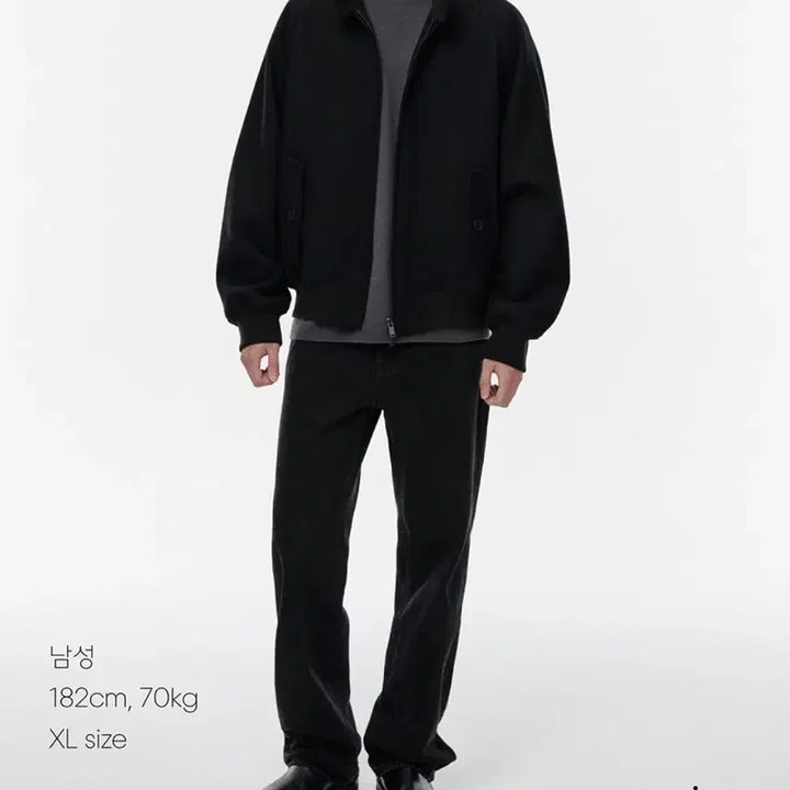 [BUNJANG] Musinsa Standard Wool Blend Harrington Jacket Black L / 무신사 스탠다드 울 블렌드 해링턴 재킷 블랙 L