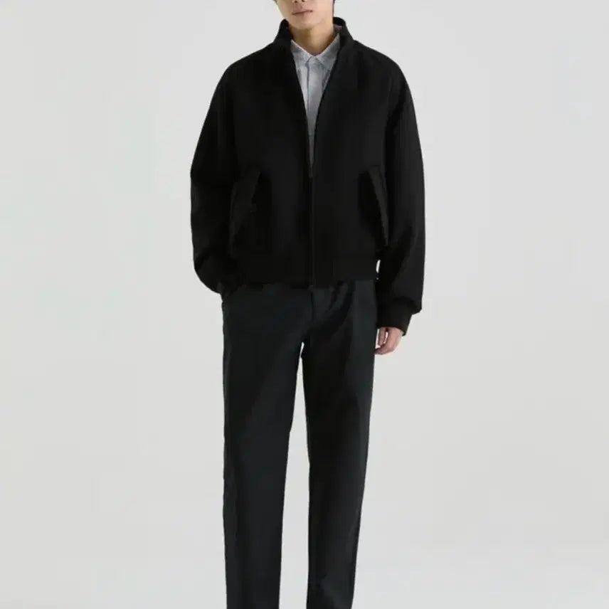 [BUNJANG] Musinsa Standard Wool Blend Harrington Jacket Black L / 무신사 스탠다드 울 블렌드 해링턴 재킷 블랙 L