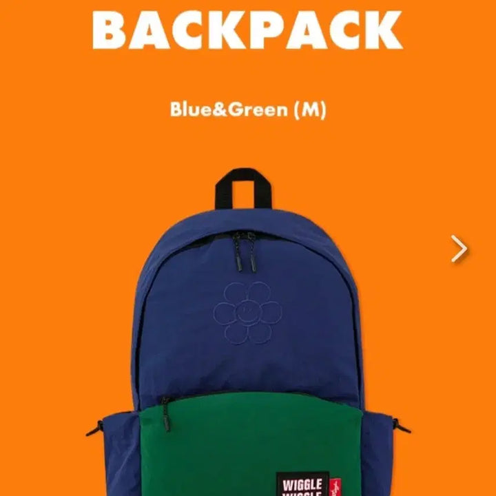 [BUNJANG] Wiggle Wiggle Backpack Navy/Green Bag / 위글위글 백팩 가방 네이비/그린 새상품